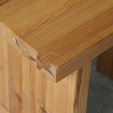 Pair of Scandinavian Modern, Brutalist Night Stands in Solid Pine, 1970s