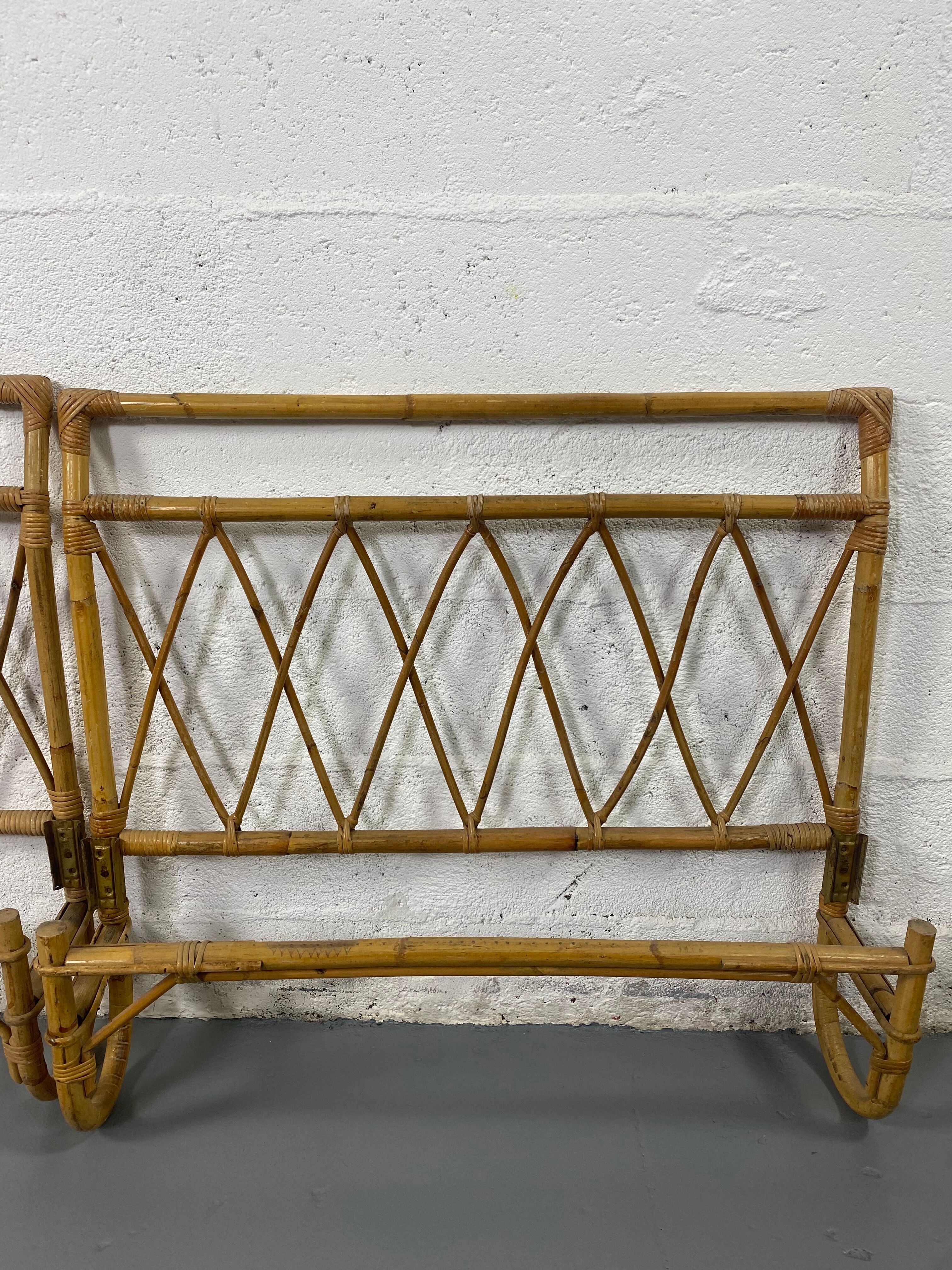 Rattan headboard and footboards