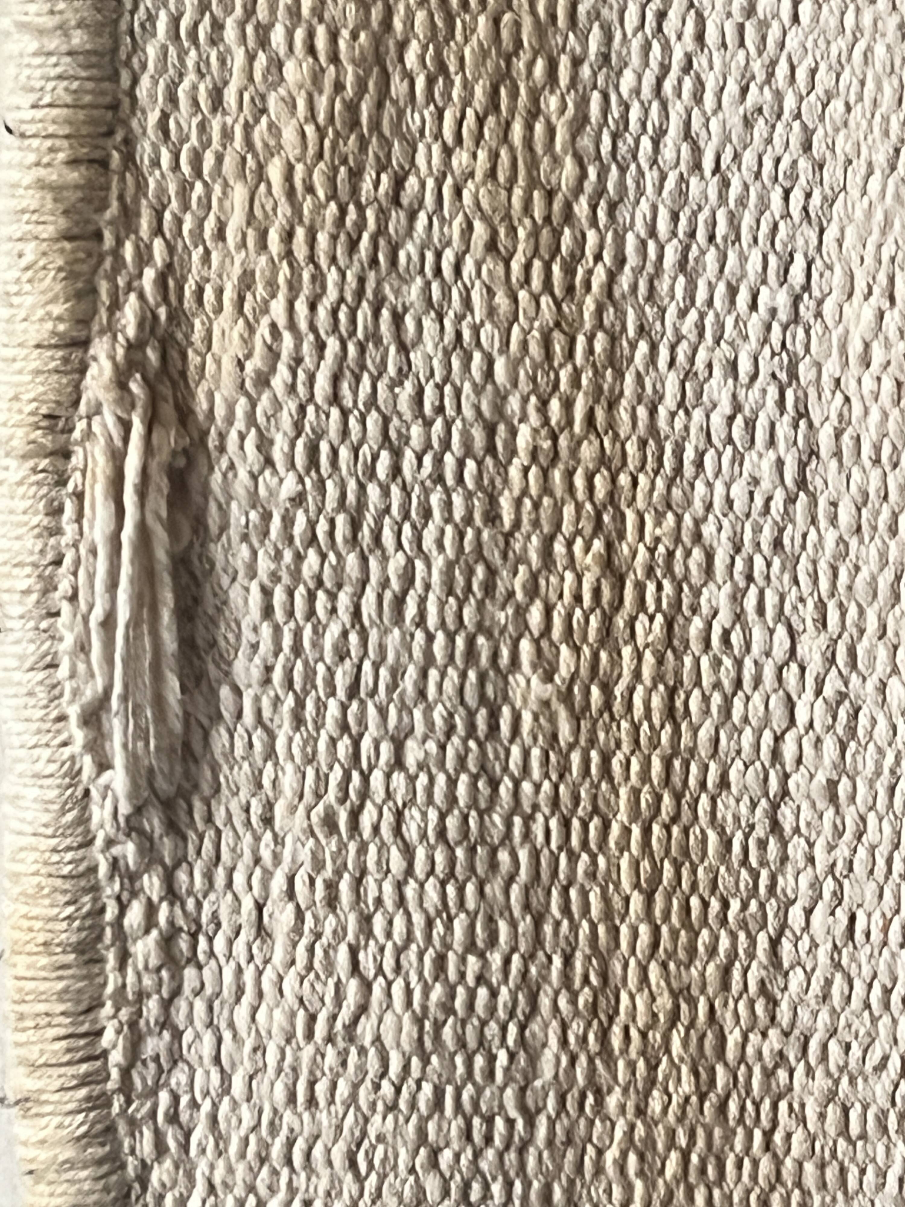 Tapis Killim 100% coton rayé beige / noir / orange