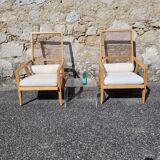 Pair of vintage armchairs by Franco Bizzozzero for Pierantonio Bonacina