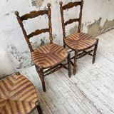 Set of rustic Provençal mulched chairs