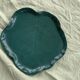 Two dishes empty pocket slurry, biscuits in the shape of vintage green leaf