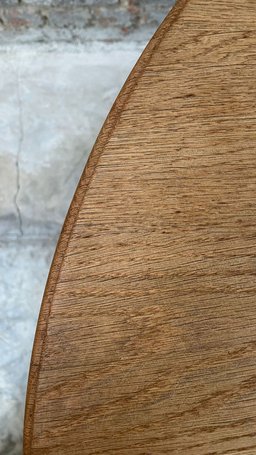 Massive oval monastery table made of bleached oak with turned legs