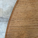 Massive oval monastery table made of bleached oak with turned legs