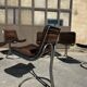 Set of 6 vintage Gastone Rinaldi style chrome steel chairs