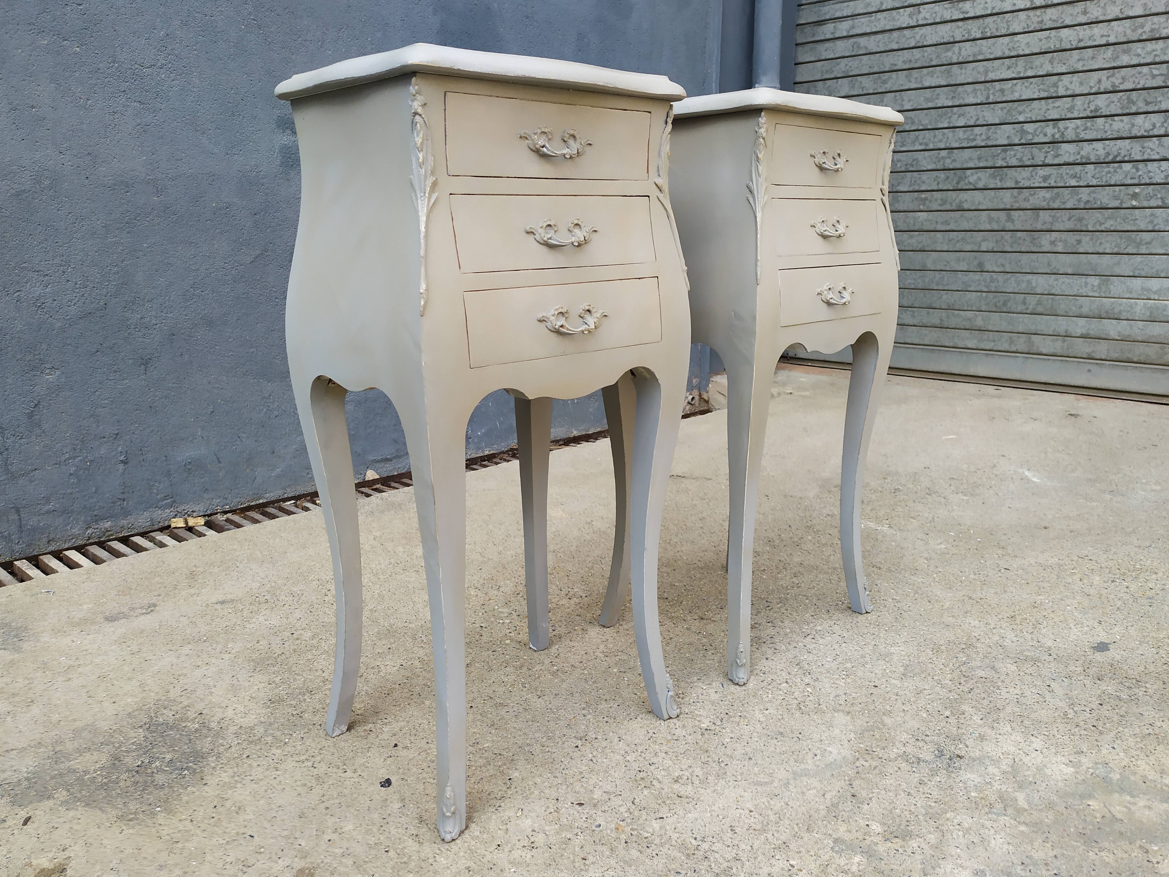 Pair of bedside Louis XV shabby style