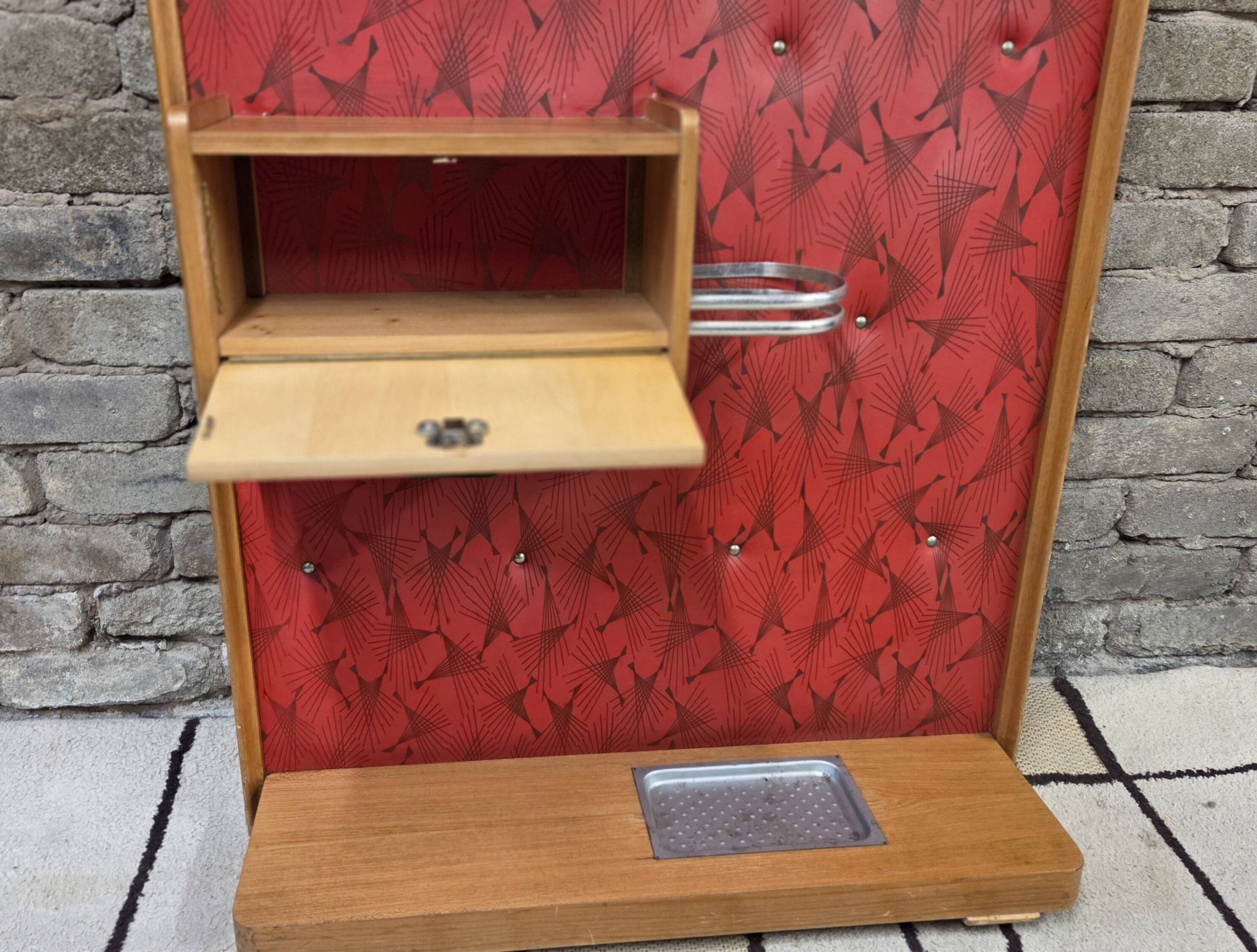 Vintage wall coat rack from the 50s/60s – Rockabilly design cloakroom
