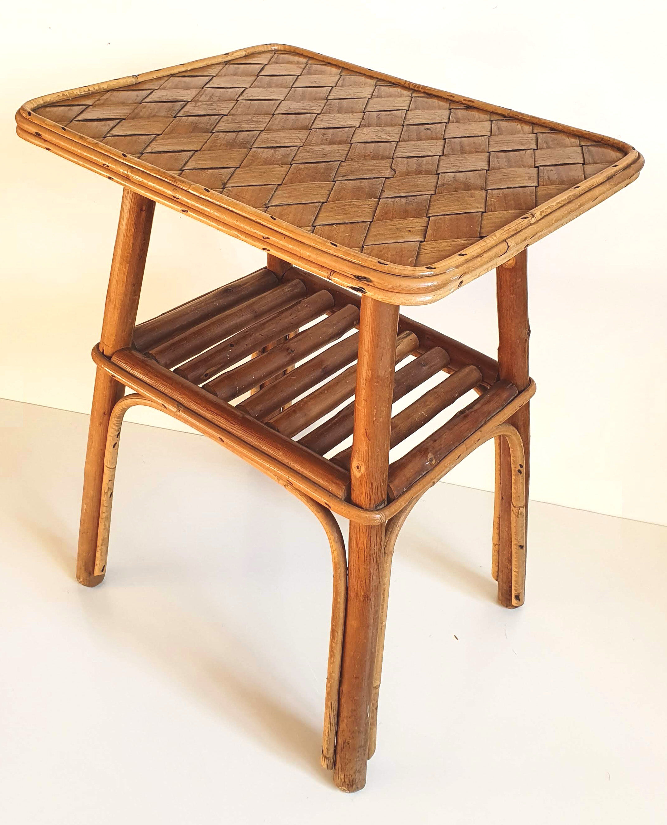 Vintage rattan side table