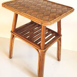Vintage rattan side table