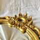 Baroque wall mirror in gilded plaster - height: 62 cm