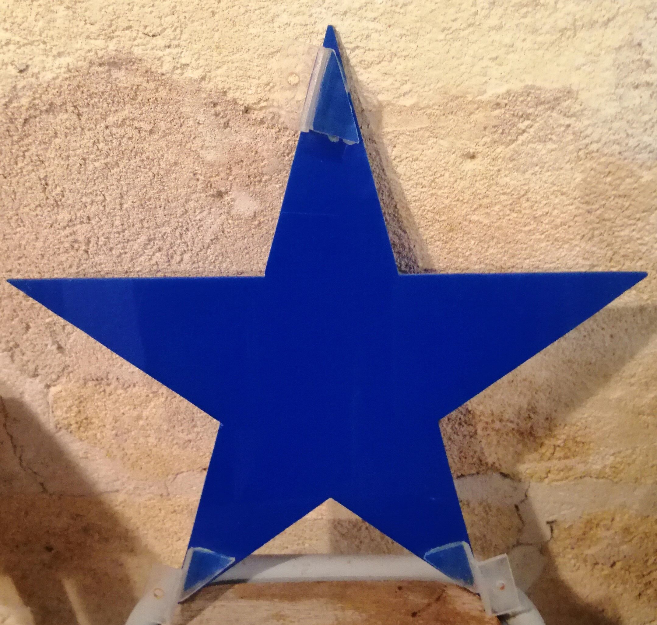 Vintage blue plexiglass sign star