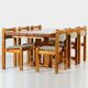 Set of six solid pine vintage mid century modern dining chairs by Danish Thorsø Møbelfabrik, 1960s