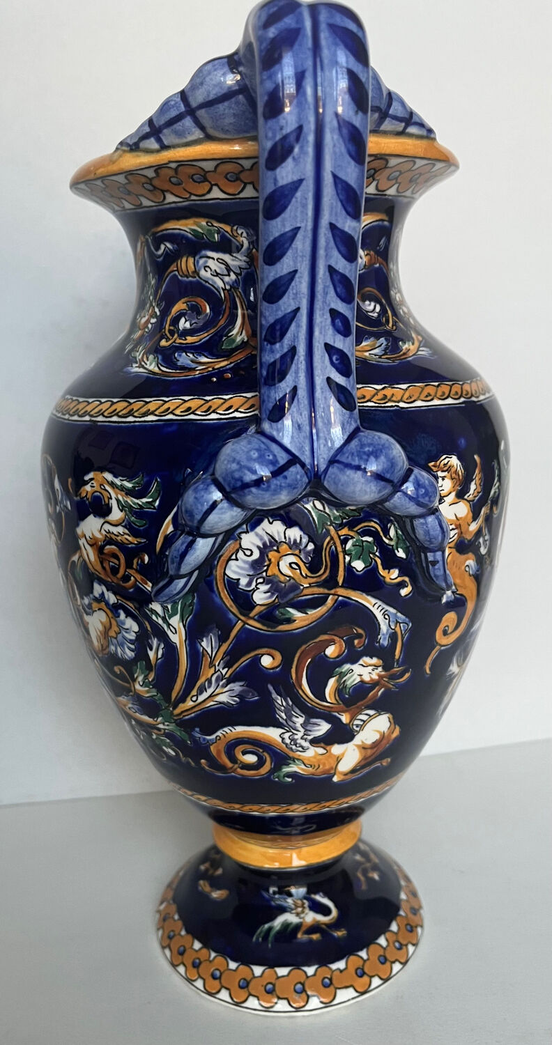 Gien earthenware vase, renaissance model
