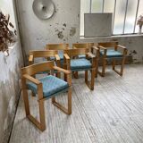 Set of 6 oak chairs with armrests Ate Van Apeldoorn