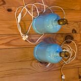Pair of lamp bases, old ceramic gas bottle
