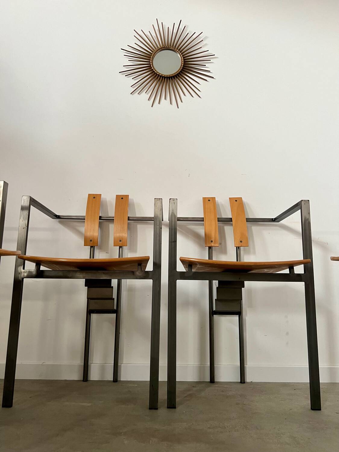 4 old raw design chairs Karl Friedrich Forster model Trix KFF postmodern 70s/80s