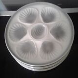 Set of 9 plates of oysters belons