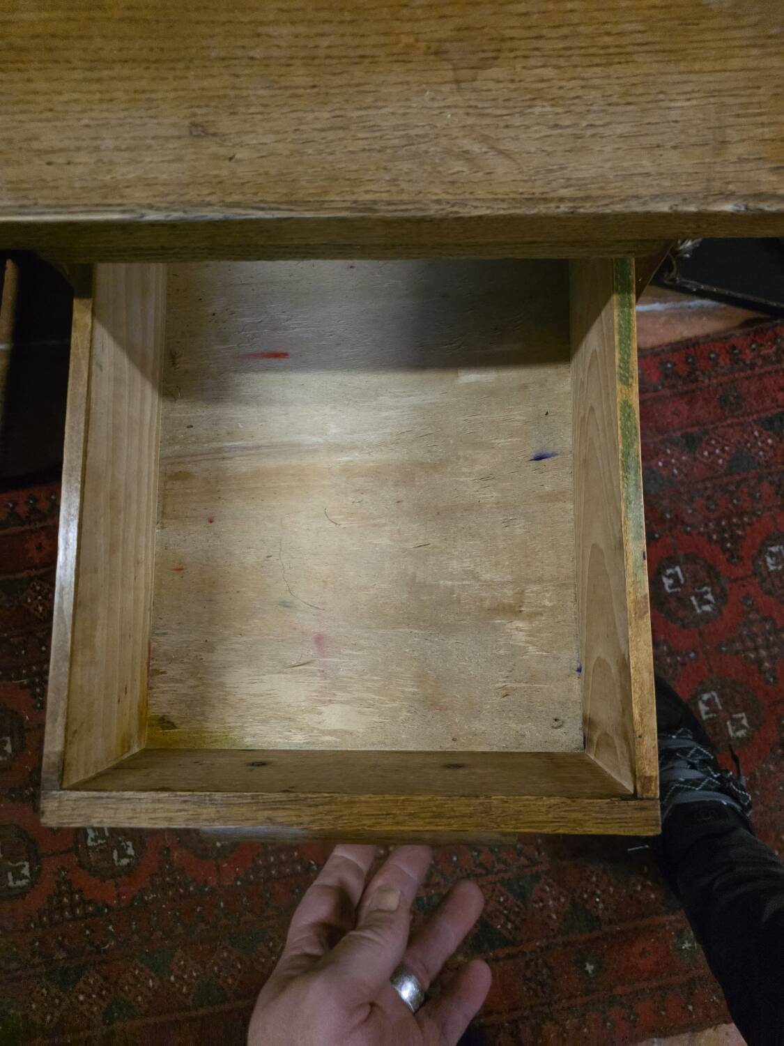 Oak children's desk with drawers
