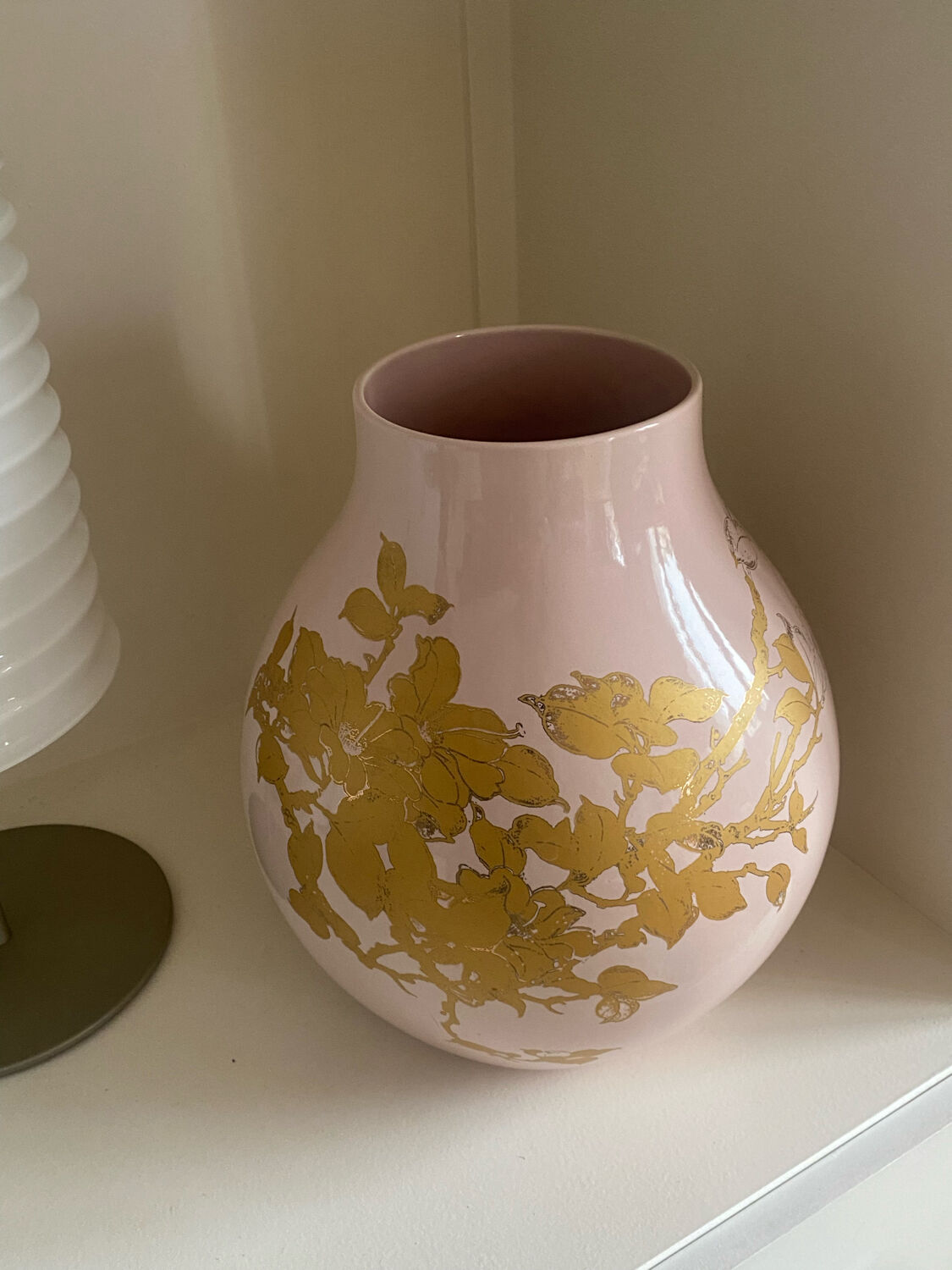 Ceramic vase XXL Jonsberg pink and gold Hella Jongerius Ikea vintage