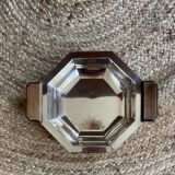 Art Deco silver metal and rosewood top