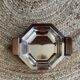 Art Deco silver metal and rosewood top