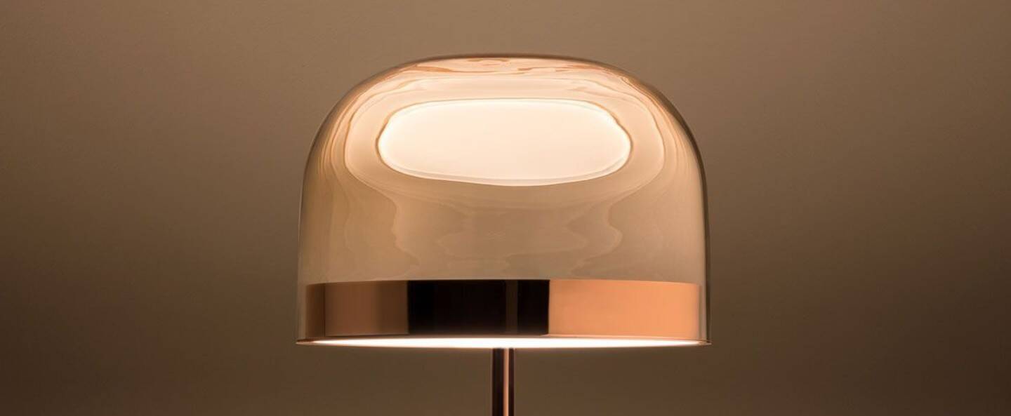 Floor lamp, Equatore, L, copper, H175cm - Fontana Arte