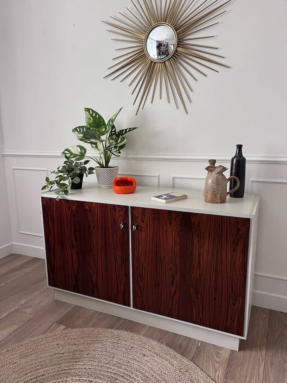 Vintage four-door buffet in rosewood.