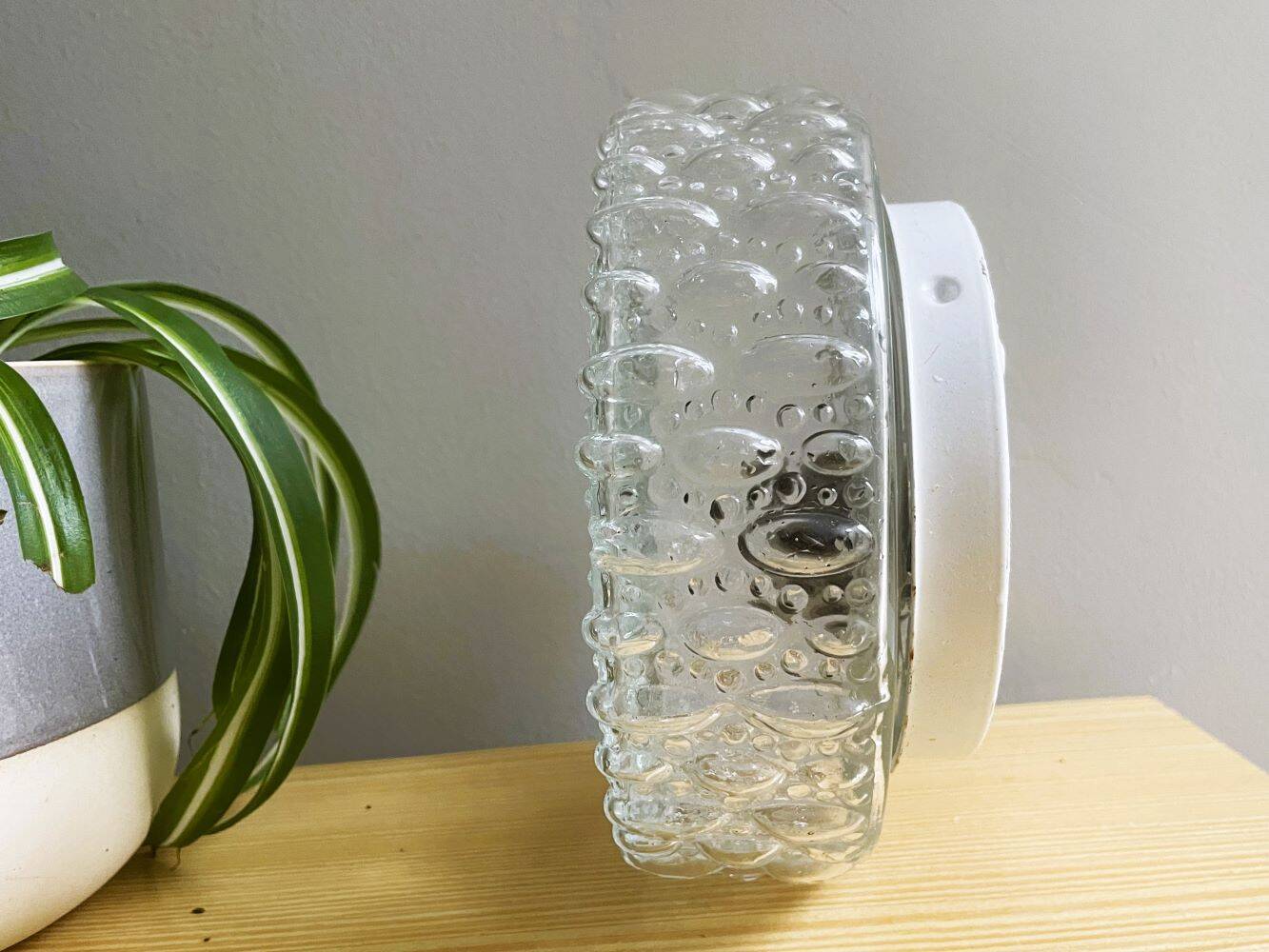 Portuguese bubble glass flush mount lamp