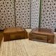 Pair of low cabinets in solid wood – bedside tables or side tables.