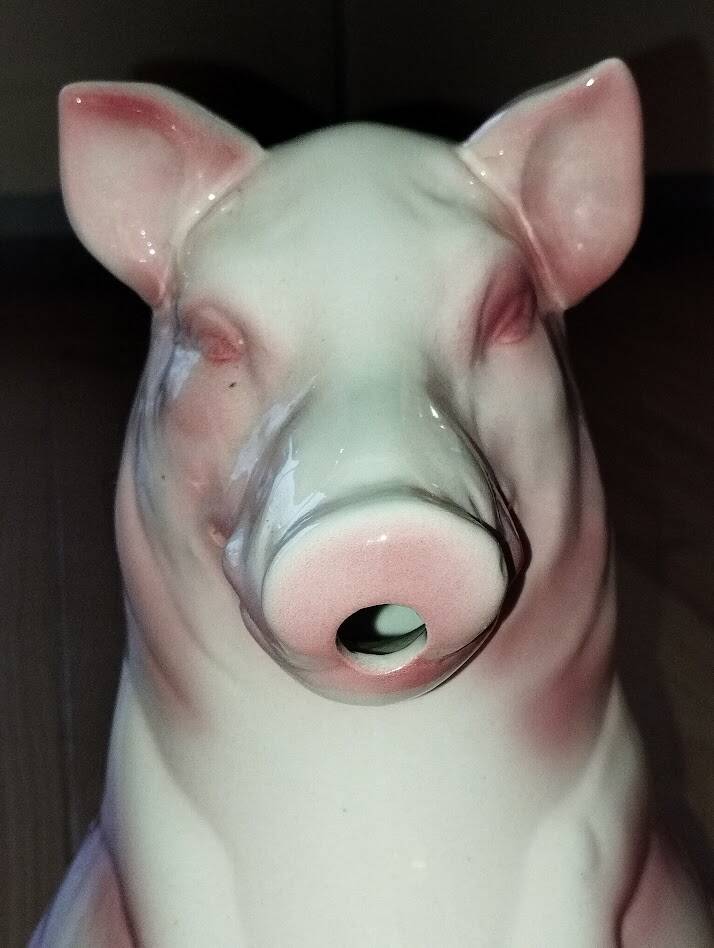 Large pig jug in earthenware – Saint-Clément France, exceptional condition