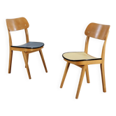 Ensemble de chaises de cuisine des années 50, 2 pièces, design rockabilly vintage.