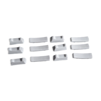 Set of 12 white knife holders