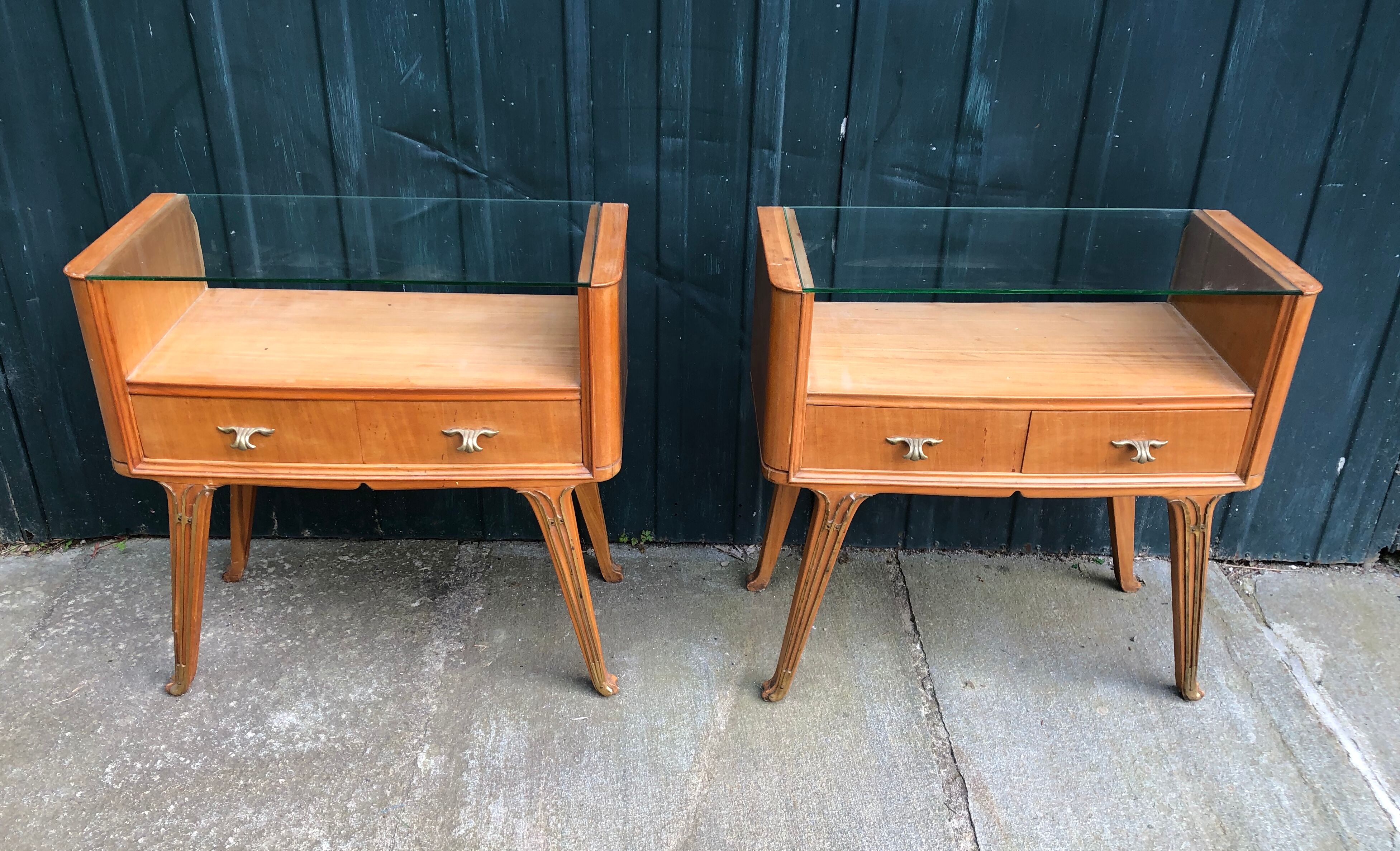 Pair of bedsides in cherry 1950s