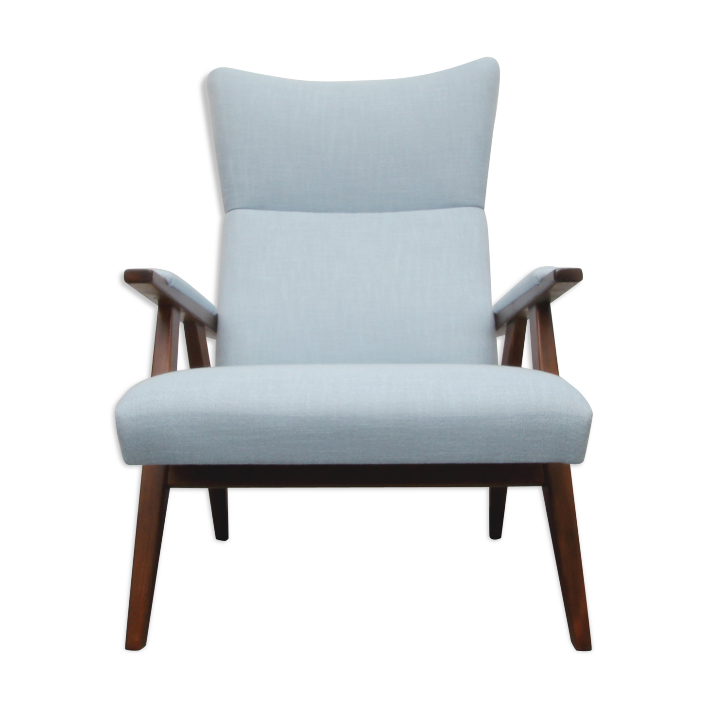 1950s highjack armchair light blue, completly restored