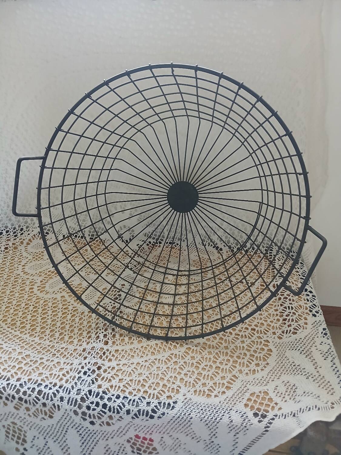 Black metal basket