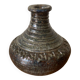 Old lamp base vintage brown glazed stoneware soliflore
