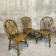 3 vintage Windsor wheelback chairs