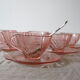 6 pink Vereco coffee cups in excellent condition