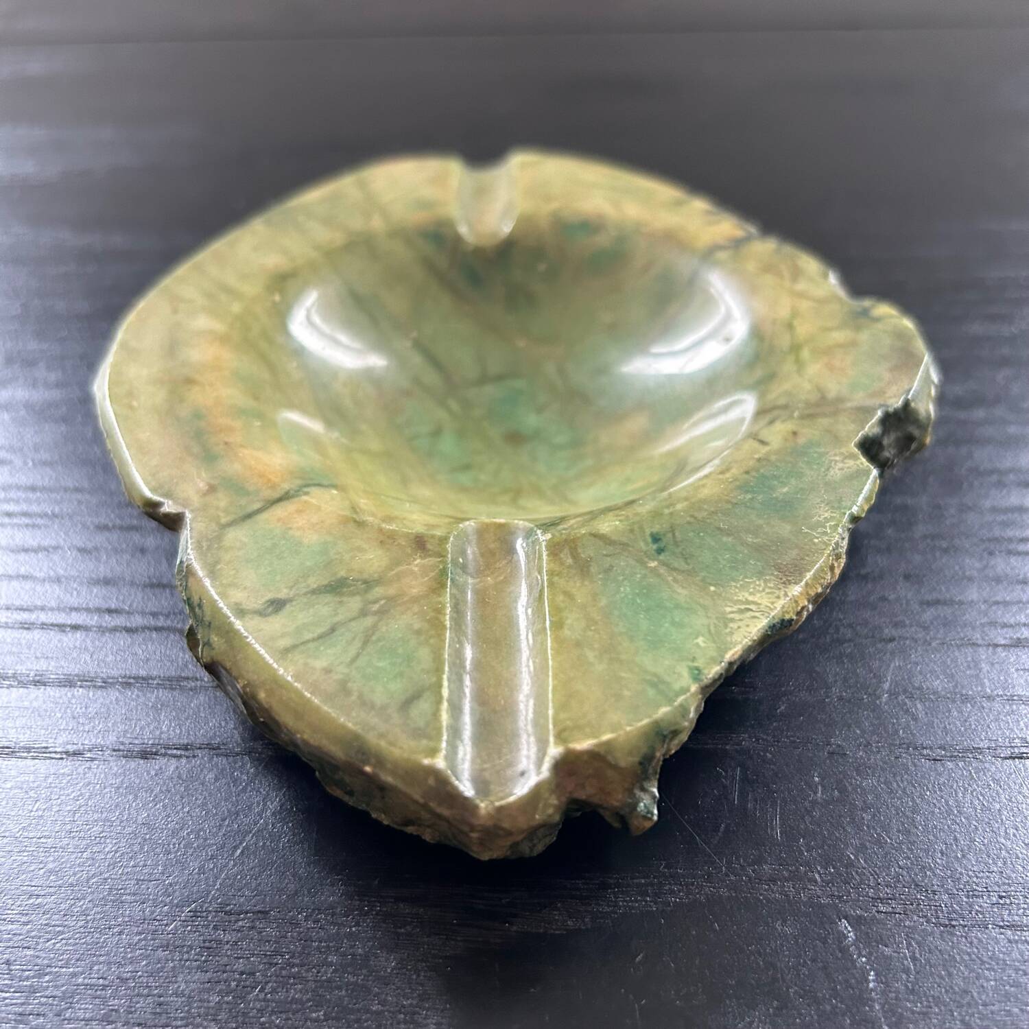 Green calcite ashtray