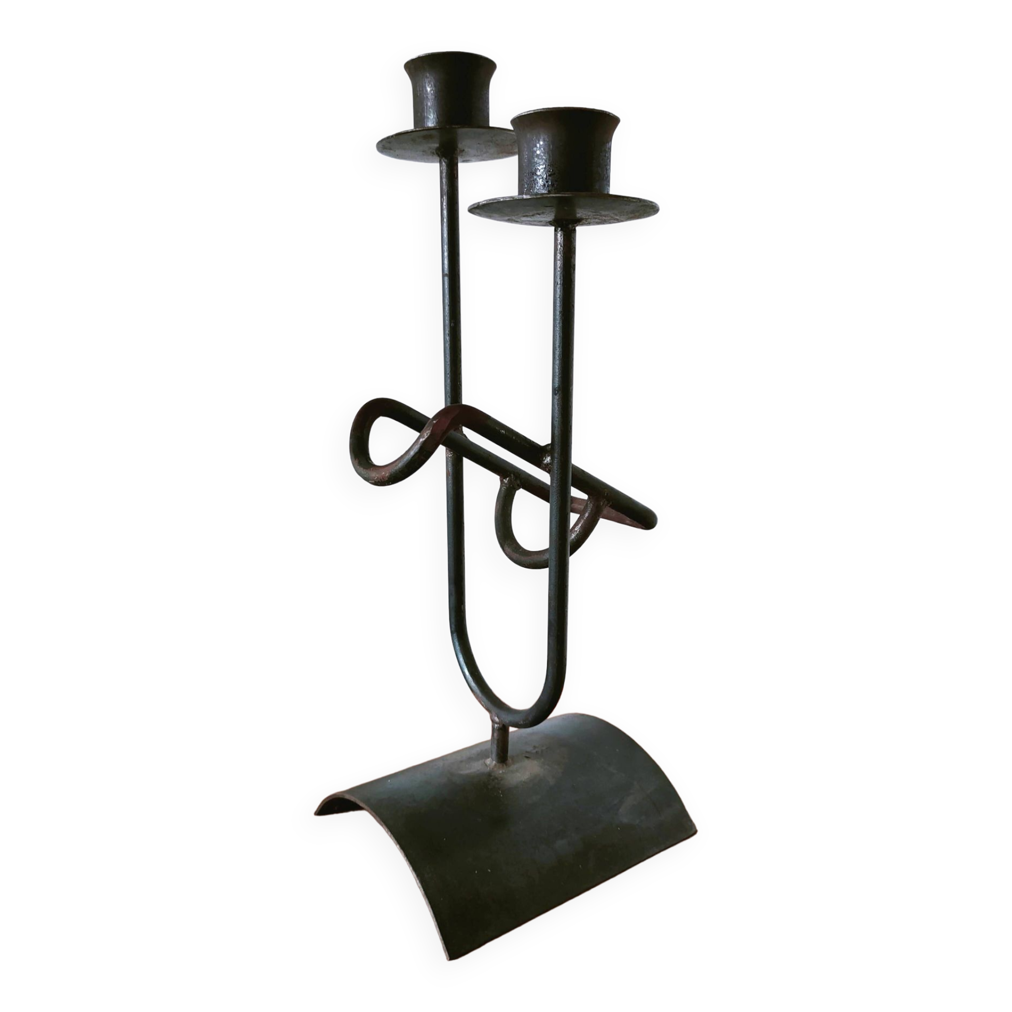 Large brutalist candle holder bottle holder design 60s