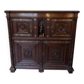 Grand antique neo-Renaissance buffet in carved oak – late 19th century