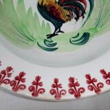 Plat ancien assiette décor de coq Moulin du Loups Hamage