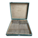 Box of 12 Alfenide table spoons and 12 table forks for Christofle