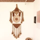 Braided macramé wall decor, 70s