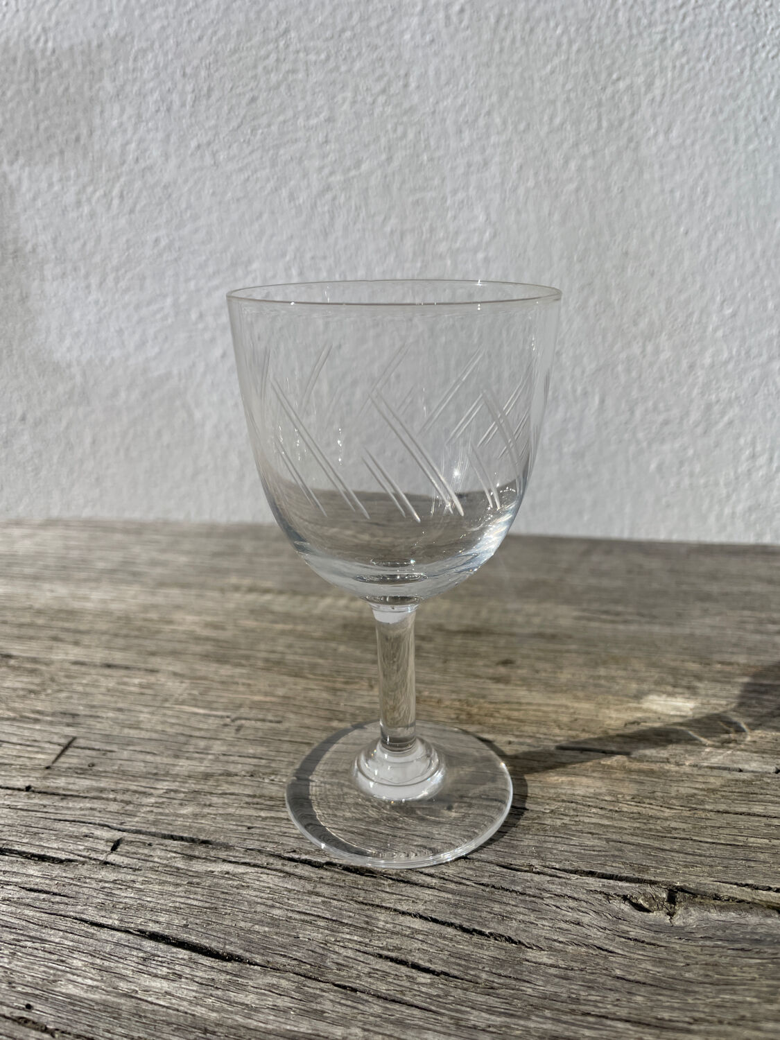 5 cut crystal stemmed glasses