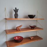 Set of 3 norwegian teak wall shelves