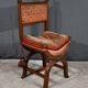 Curule Chair in Solid Walnut, Renaissance taste – Late 19th century