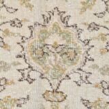 5x9 Light Green & Beige Madallion Corners Vintage Rug, 166x268Cm