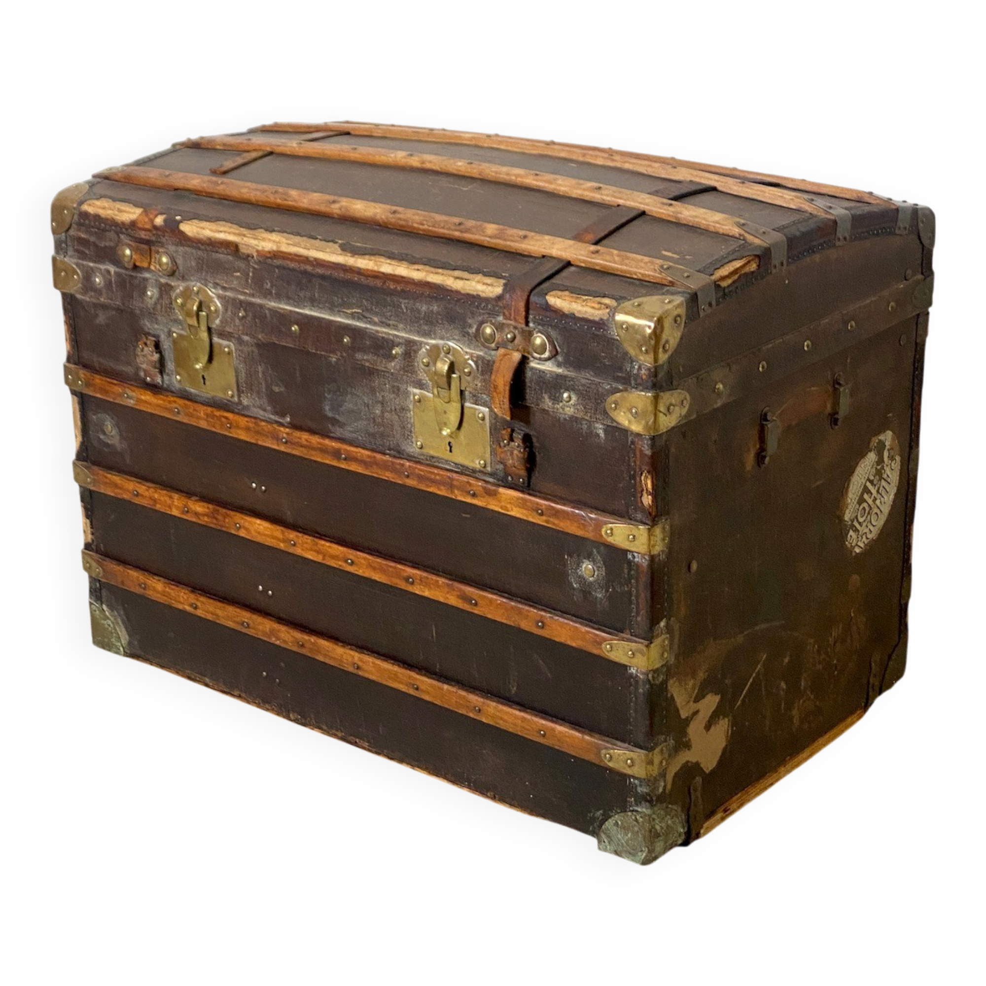 Large vintage travel trunk from the 1930s.