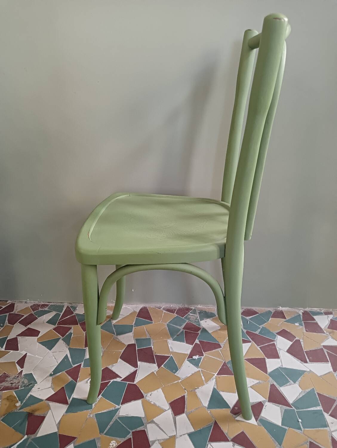English green bistro chair